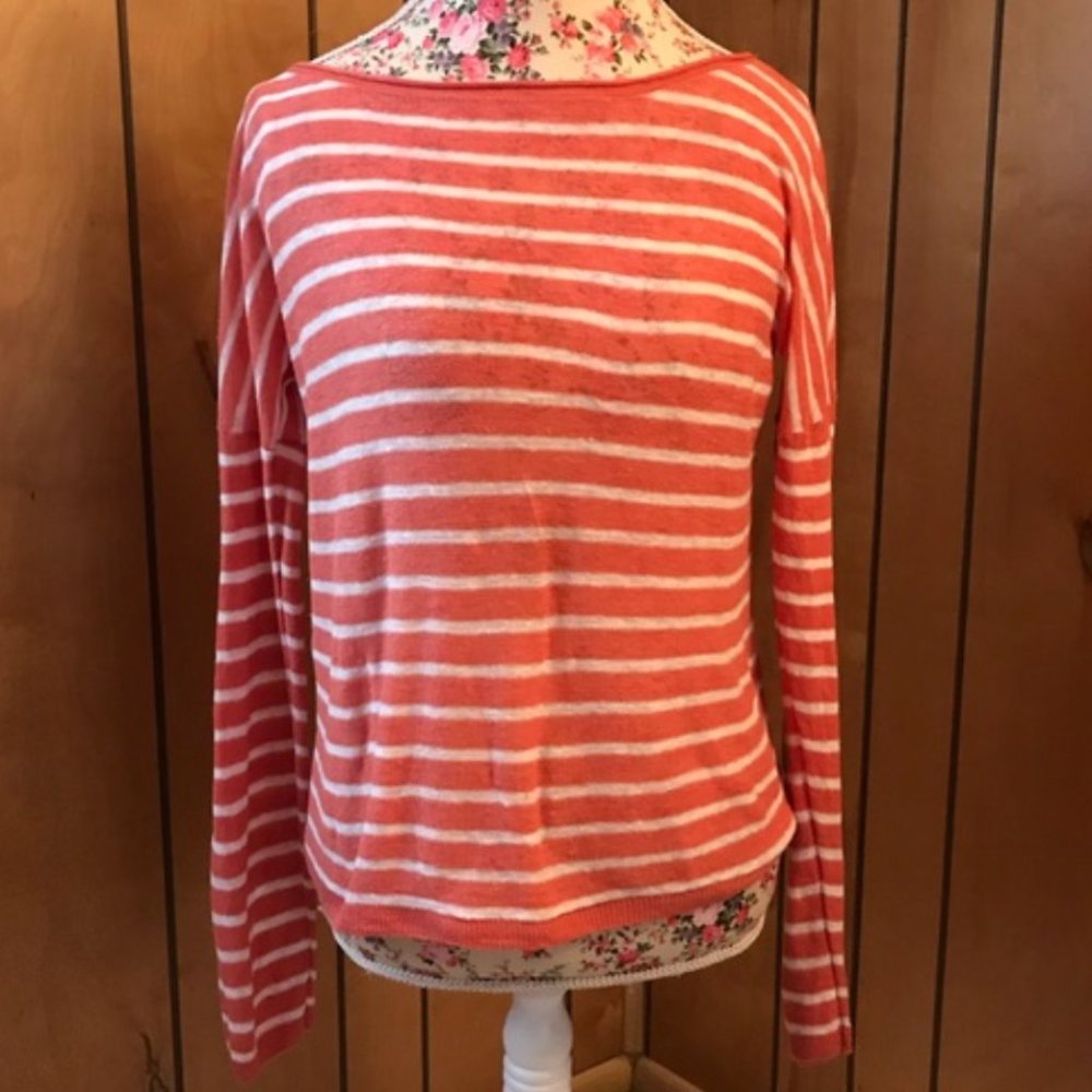 Vince Long Sleeve Striped Knit Shirt Size S